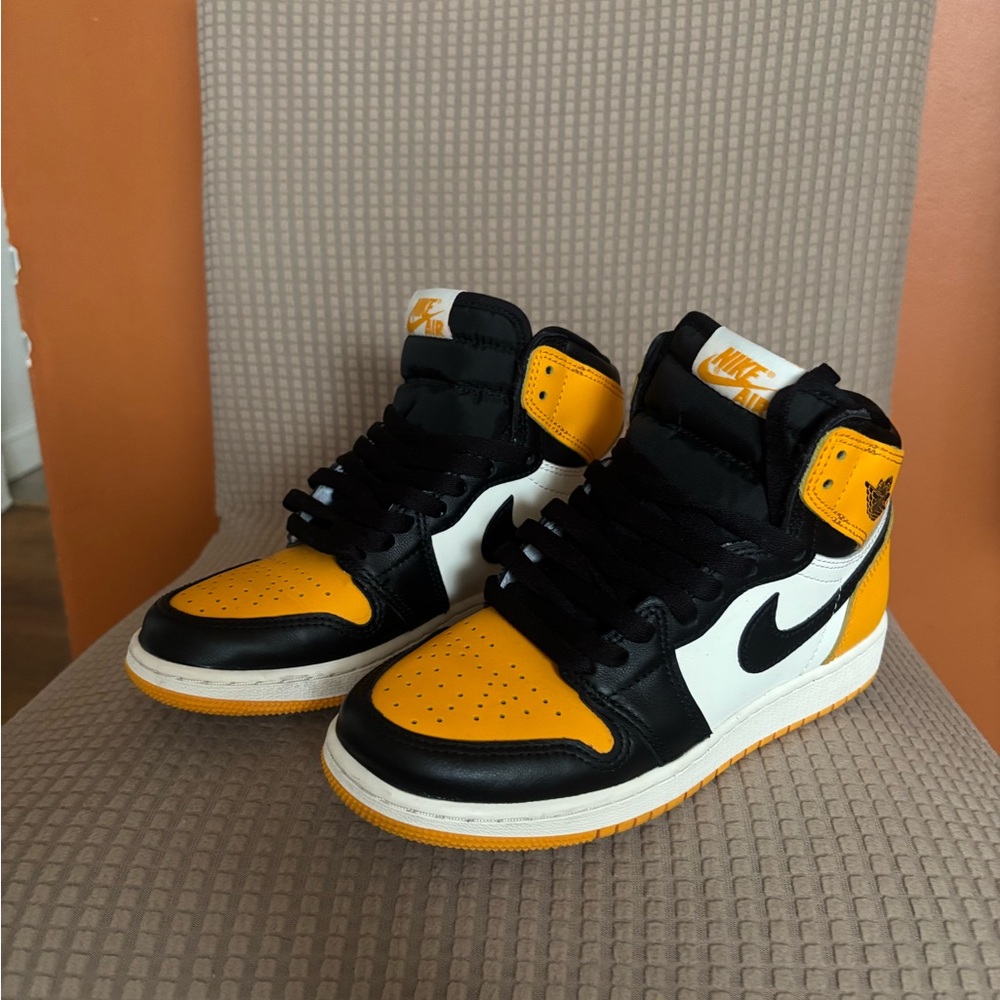 Nike Air Jordan 1 High Top Sneakers - Black, White & Yellow